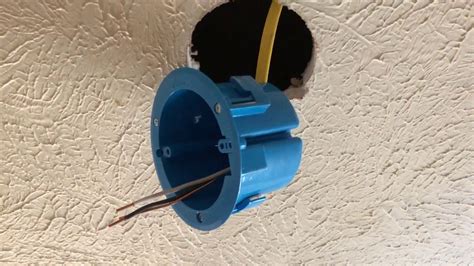 old work round junction box in side stucco|how to install electrical through stucco.